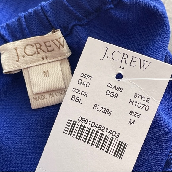J. CREW | Cobalt Blue Off Shoulder Peasant Blouse Sz M - Picture 6 of 8